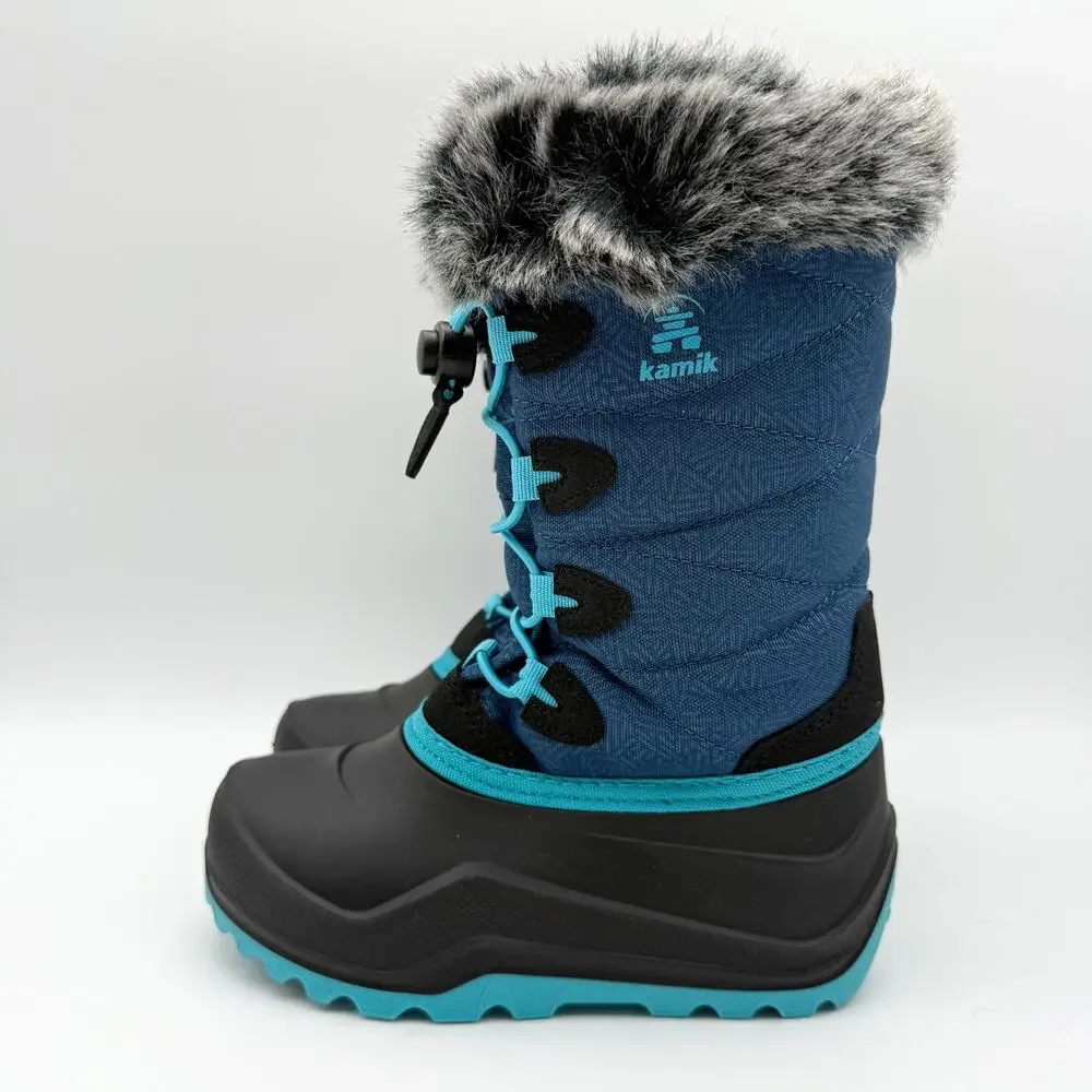 Kamik Kids Snowangel Winter Boots US 12 EU 30 Navy Blue Waterproof GUC